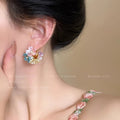 Capture the spring vibes: dopamine-colored floral earrings - women's luxury, high-end, and exquisite stud earrings - wholesale