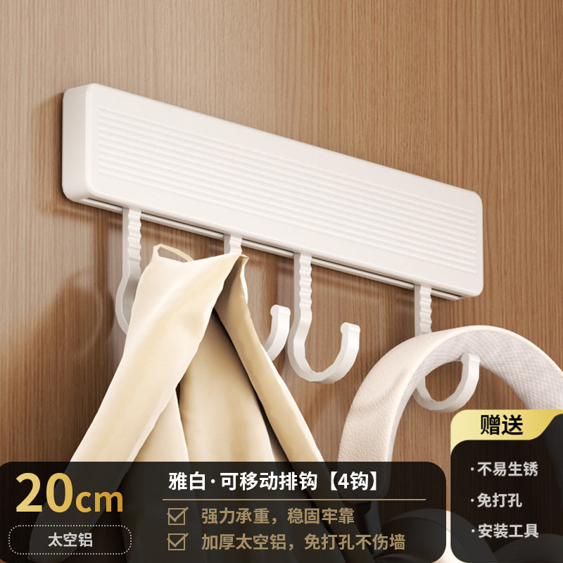 Space aluminum hook, viscose, strong non-punching adhesive hook, door back coat hook, bathroom, kitchen wall wall-mounted storage