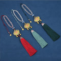 Car rearview mirror pendant chinese style ruyi lock hand-woven car pendant cloisonné tassel pendant with blessing character