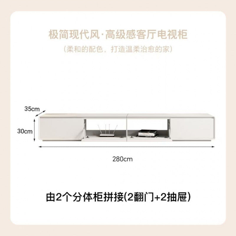 Coffee table TV cabinet floor simple modern router Nordic bedroom living room TV cabinet back hollow threading hole