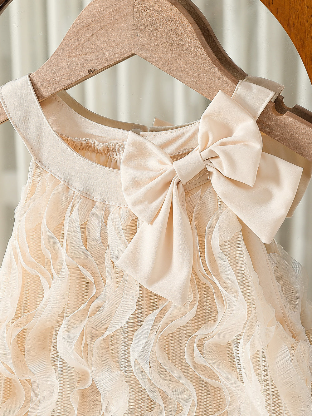 summer cross-border e-commerce 3d mesh wave patchwork a-line princess dress