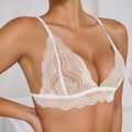 Fashionexport triangle cup french thin strap sexyintimates women's new pure desire lace lace breathable back bra
