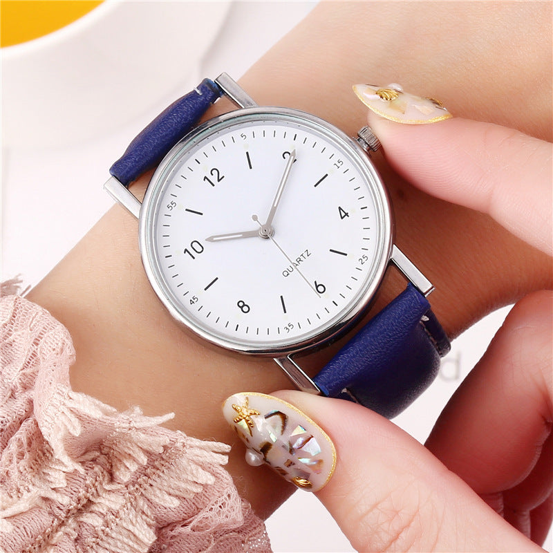 Factory direct luminous women's watch - minimalist digital leather strap quartz wristwatch - unisex casual watch for her