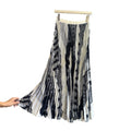 fashionretroprintingpleated elastic waist fashion skirt women's high waist a-line skirt work clothing long skirt summer