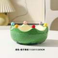 Creative ceramic orange fruit plate salad bowl for home living room stainless steel fork ins good-looking storage bowl