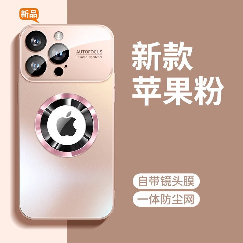 Suitable for apple 17promax mobile phone case large window missing mark magnetic frosted anti-fall iphone15 protective case 14