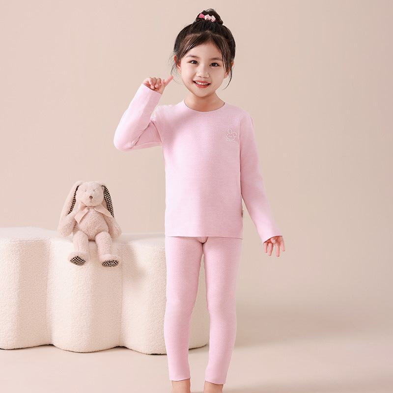 Kids silk cashmere boneless autumn clothes and long johns boys and girls home clothes baby heattechintimatessuit type a wholesale