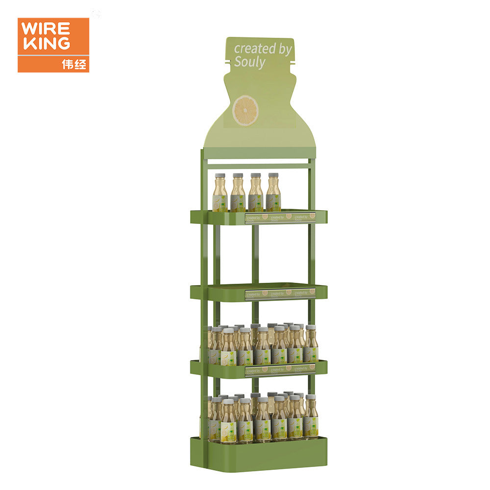 Factory Customized Supermarket Beverage Display Rack Beverage Sparkling Water Display Rack Convenience Store Beverage Display Rack
