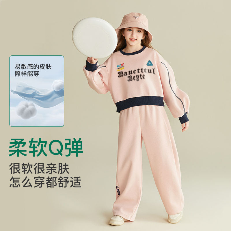 Kids'  spring/autumn new collection: baby casual outfit, children's activewear, girls' sweatshirt two-piece set - trending online