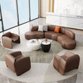 Cat scratch leather curved sofa living room segmented negotiation sofa coffee table combination shopping mall rest technology leather hotel lobby