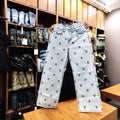 Menjeanscargo jeansnew arrivalstraight-legjeansaccessible luxury high-end pants wholesalemen jesns