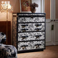 Bedroom floor-standing jewelry storage jewelry cabinet black and white presbyopia leather dressing table chest storage all-in-one dressing table