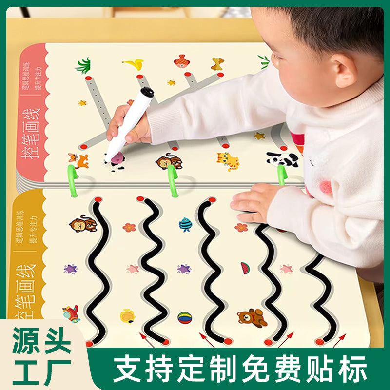 Erasable pen control training cards for preschoolers: focus & concentration exercises for 2-year-olds - educational toys & brain development
