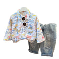 Kids' spring/autumn casual long-sleeve cotton shirt - boys' polo shirt with cartoon all-over print for toddlers and young children