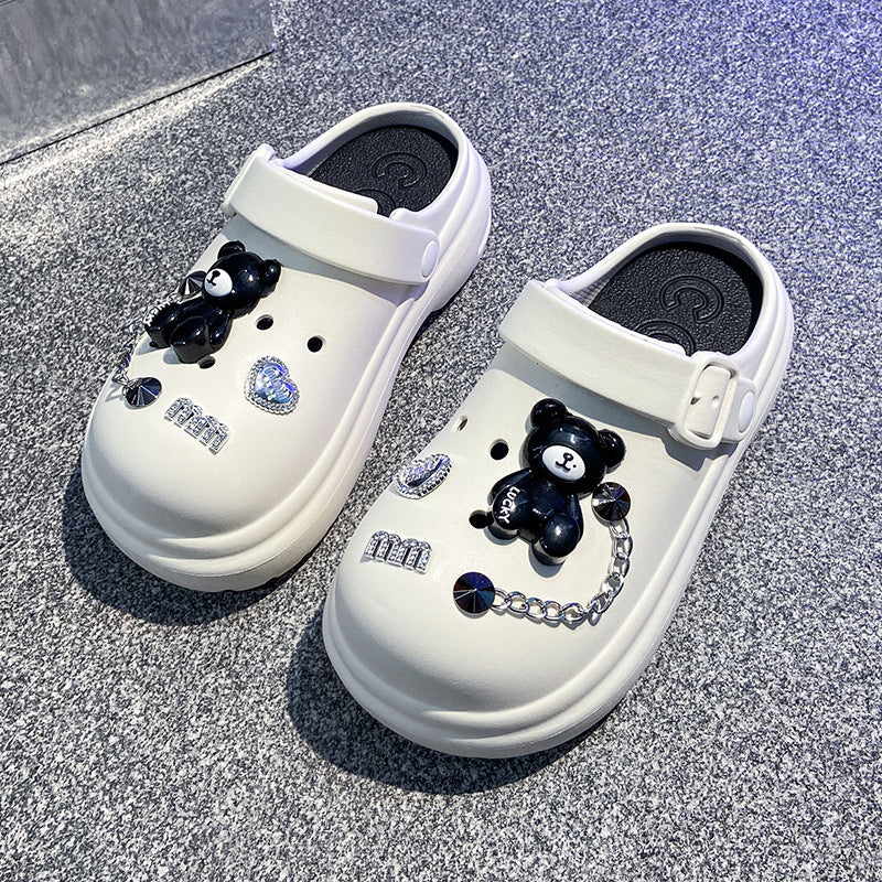 New fashion platform clogs women's thick sole height increasing non-slip trendy cute beach sandals slippers outdoor summer wear