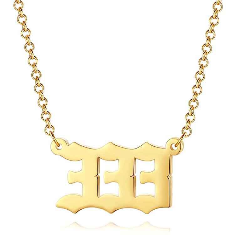 Amazon fashion custom stainless steel pendant necklace - european and american popular numbered choker