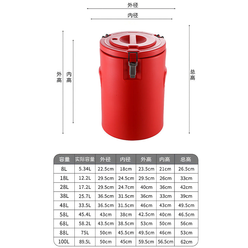 Stainless steel insulated bucket, special ice bucket for stalls, commercial stall, canteen food warmer suit5pcsexport