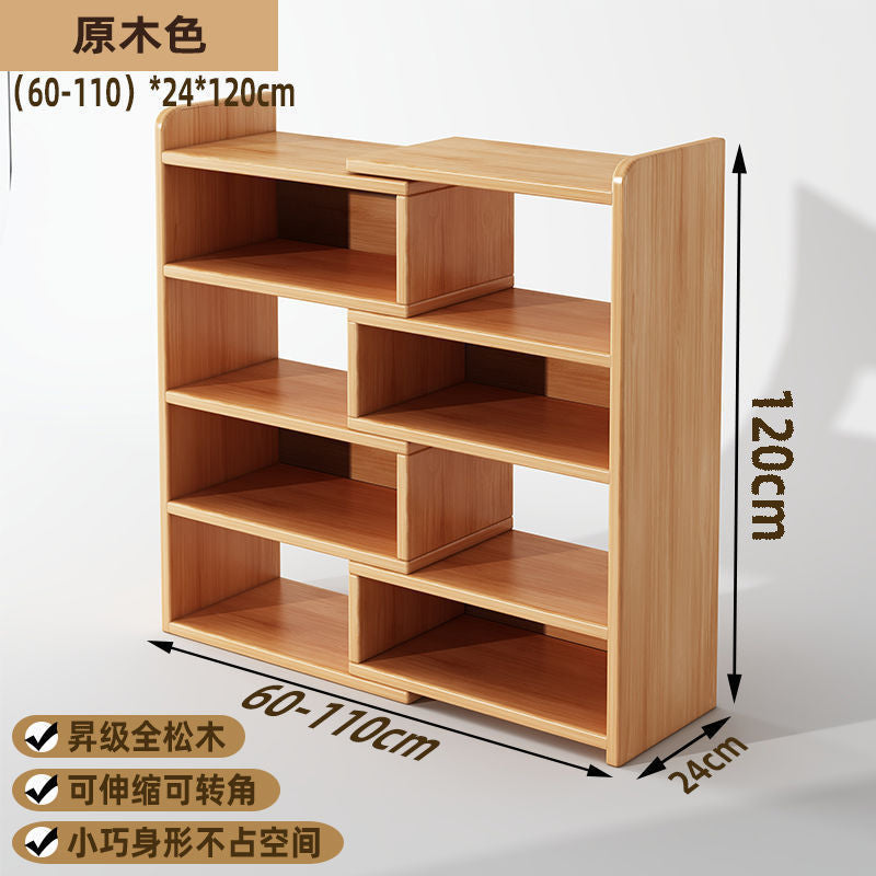Solid wood bookshelf Desktop shelf Children's desk Storage rack Household desk Small bookcase Office storage cabinet