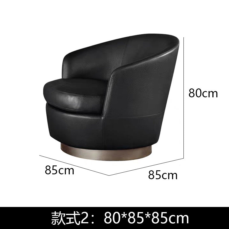 Foshan italian normcore casual chair light luxury living room fabric rotating bedroom dressing chair negotiation single sofa chair