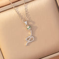 X8301-26 [titanium steel chain copper inlaid zirconium pendant]