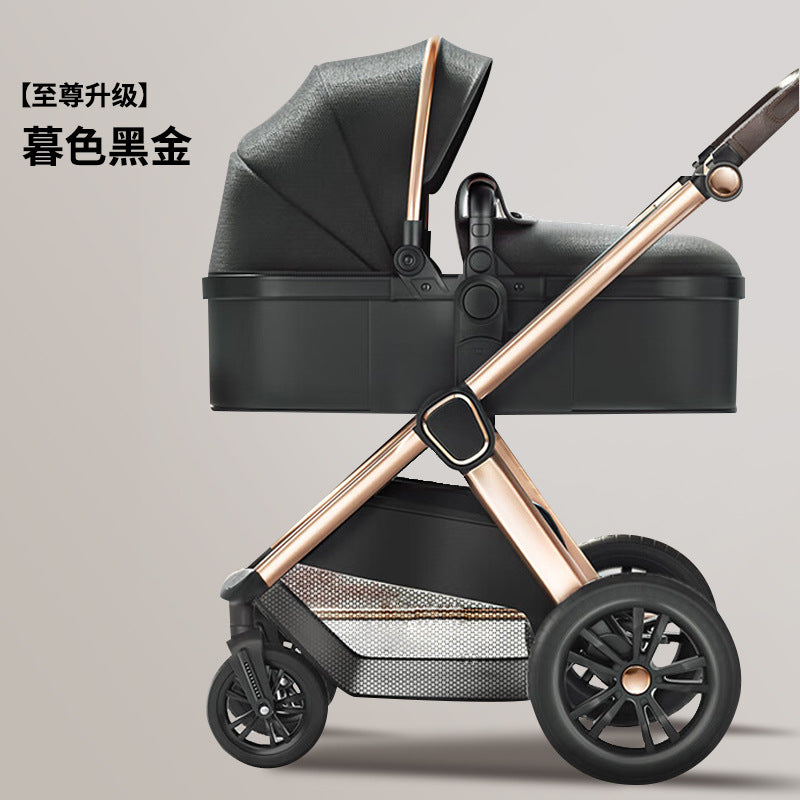 Factory direct high-view baby stroller: lightweight, reclining, foldable, shock-absorbing, two-way, newborn infant carriage