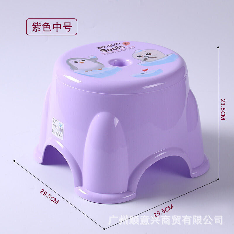 Children's plastic small stool Kindergarten bench Round low stool Coffee table stool Household non-slip bath low stool Small chair