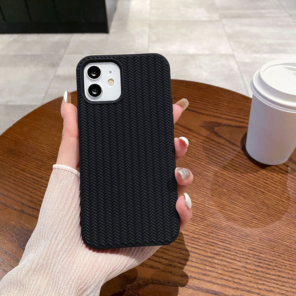 Braided pattern suitable for apple 16pro creative mobile phone case iphonex/7p simple anti-fall tpu protective case 12p