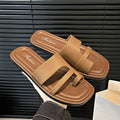 New summer thong sandals for women, retro minimalist flip-flops, roman sandals, non-slip outdoor beach slippers