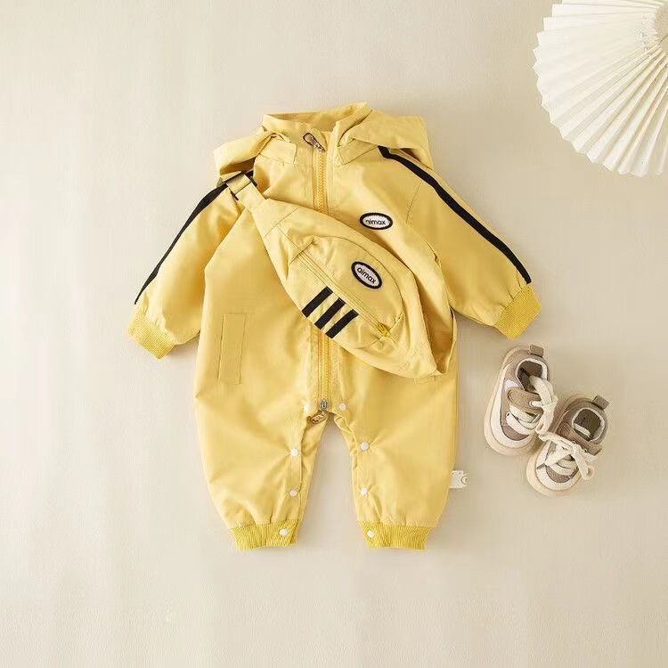 New autumn baby clothes: stylish rompers for baby boys, cute backpack rompers, spring/autumn outings, trendy styles
