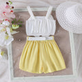 european and american summer new girls' skirt-pants set: camisole tank top with skirt-pants and belt three-piece outfit