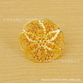 24k gold plated floral ring for women, middle eastern bridal wedding accessory, exquisite gift, party & everyday wear