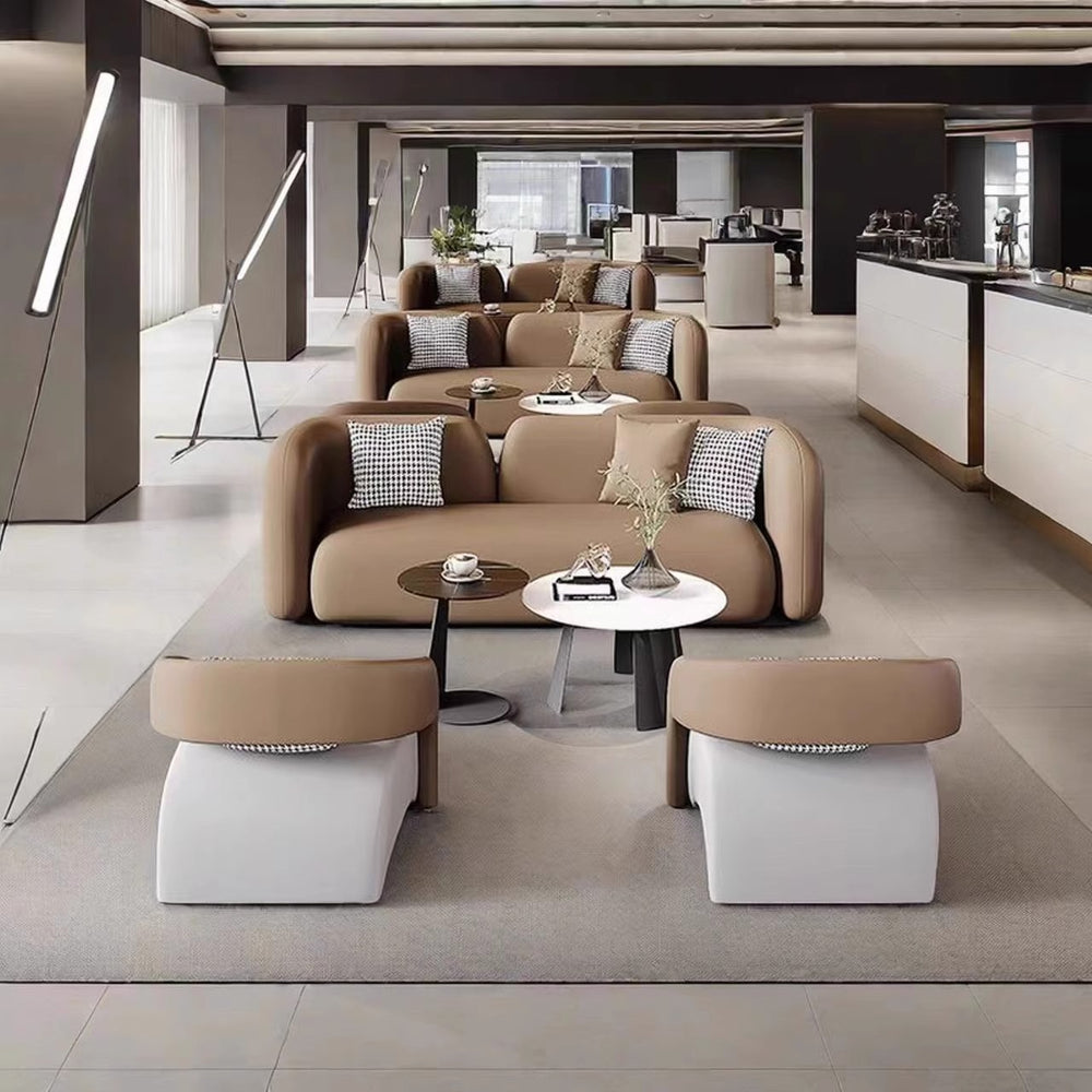 Influencer-approved business negotiation sofa set: premium hotel lobby, beauty salon, office reception, and guest lounge sofa and coffee table combination