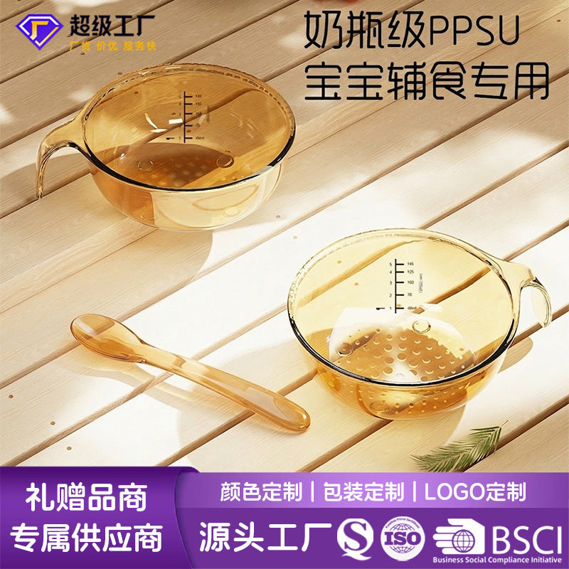 Customizable factory wholesale anti-fall baby food bowl with handle - newborn rice cereal & porridge bowl - ppsu baby food bowl