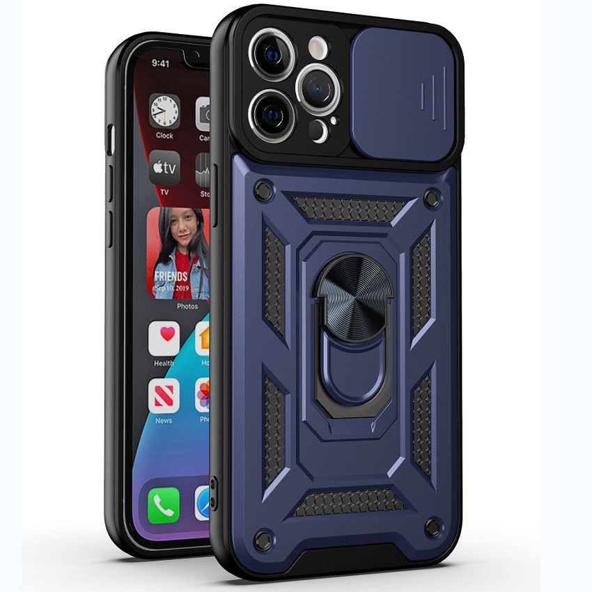 Suitable for iphone17pro sliding window mobile phone case apple 15 shunjia car 16 sergeant x ring holder protective cover
