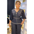new african women's top and pants two-piece set, plus size, european and american style, export quality, suitable for  and