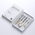 Retro hepburn style stainless steel tableware three-piece knife, fork and spoon set ceramic handle fork and spoon gift box gift wholesale
