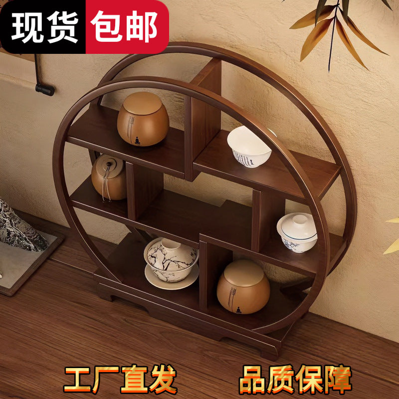 Chinoiserie tea room desktop bogu rack solid wood tea table storage rack small teapot tea set tea cup storage display ornaments