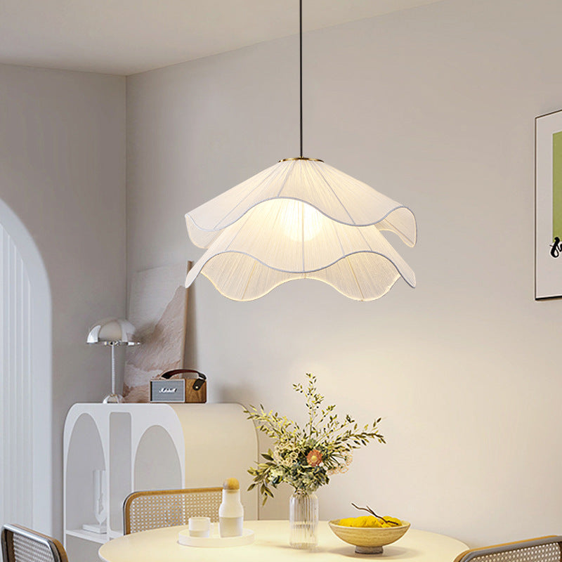 French cream style double layer pleated skirt petal chandelier nordic ins style restaurant bedroom b&b atmosphere