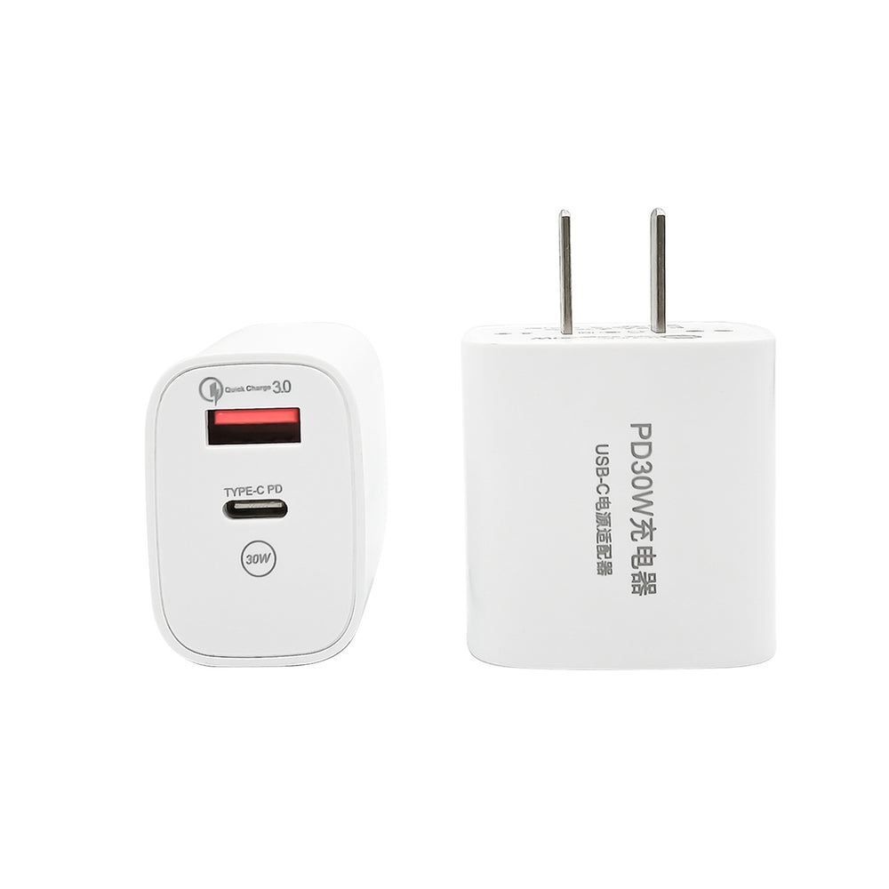 Pd30w dual-port charger - fast charging adapter for apple iphone 15, multi-port charging head power adapter