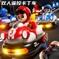 Fun childhood kids remote control go-kart bumper car toy - new year & birthday gift - two-player battle drift go-kart