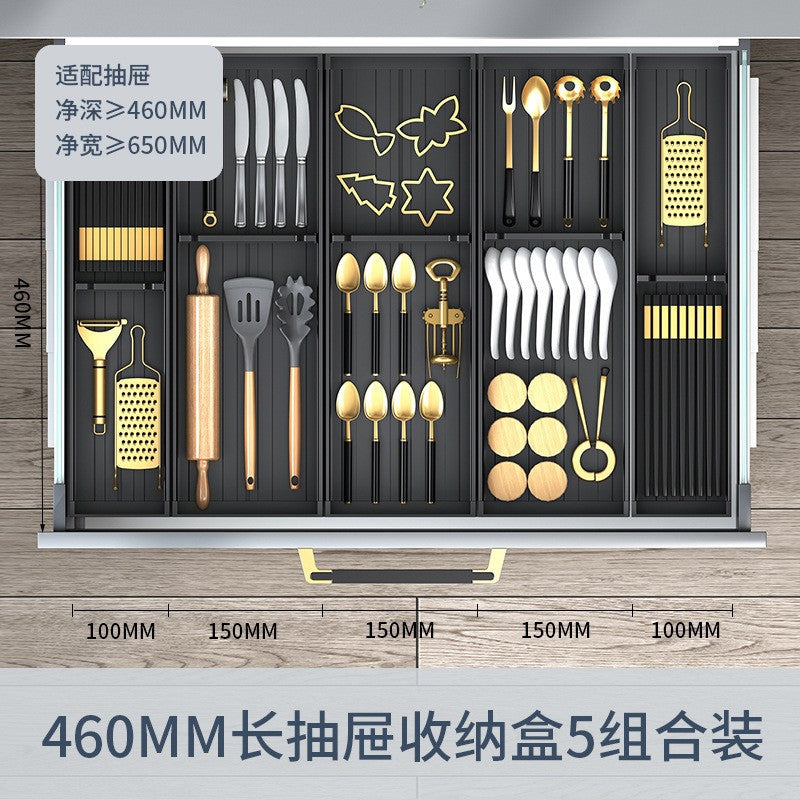 Kitchen drawer storage box partition tableware household finishing cabinet built-in grid knife fork chopsticks kitchen utensils rack