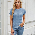 European and american export cross-border women's clothing  spring/summer new  small check knitted casual women's sweater top