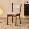 Walnut + white chenille cushion