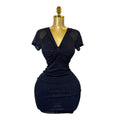 summer new arrival: stretch mesh mini dress - v-neck, sexy, bodycon, and figure-hugging