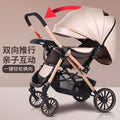 Foldable baby stroller - reclining seat, lightweight, four-wheel shock absorption, perfect for lounging and outings