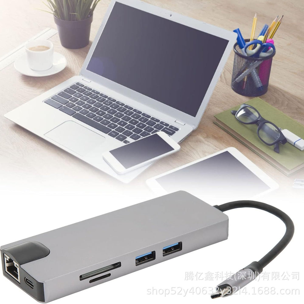 8-in-1 docking station type-c to hdmi+vag gigabit rj45+usb3.0hub high-speed transmission multi-interface