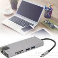 8-in-1 docking station type-c to hdmi+vag gigabit rj45+usb3.0hub high-speed transmission multi-interface