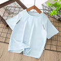 Solid color kids' t-shirt - quick-dry, short-sleeve, breathable, printed, loose-fit summer tee for boys