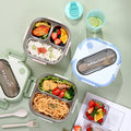 304 stainless steel lunch box for students - includes lid, spoon, and square insulated food container. adult divided bento box, microwave safe