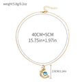 Planet pendant wholesale european and american cross-border jewelry fashion diamond-encrusted clavicle chain women's niche star moon alloy necklace